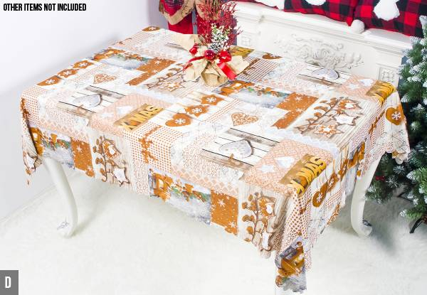 Christmas Novelty Tablecloth - Six Styles Available & Option for Two