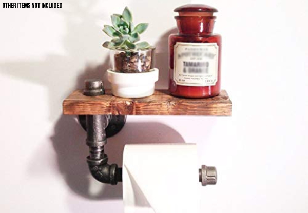 Industrial Rustic Shelf with a Toilet Paper Holder