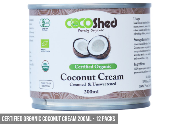 Certified Organic COCO Shed Coconut Cream or Milk