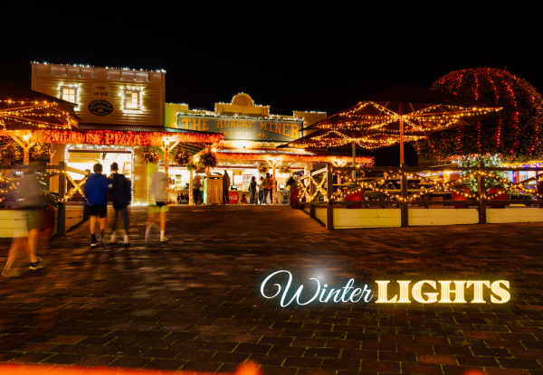 Rainbow's End Winter Lights Twilight Rides Pass - Option for Family Pass & to Add-On Gem Panning Experience -  Valid Tuesday to Friday for Select Dates