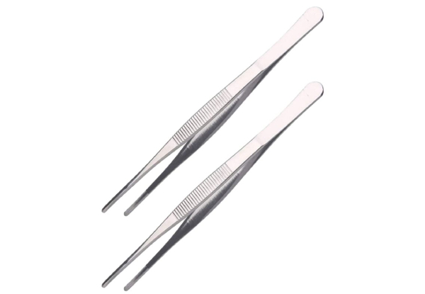 30cm Stainless Steel Tweezer Style Tong - Option for Two-Pack