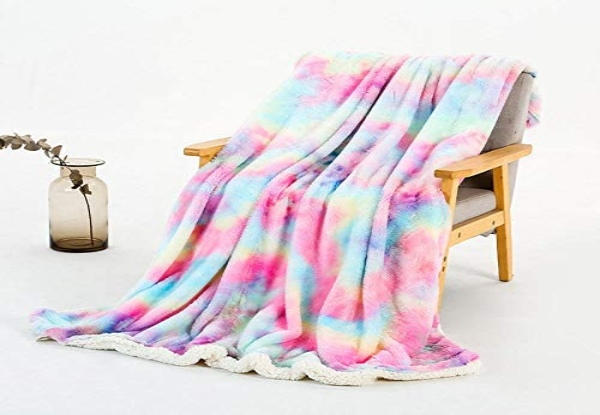 Rainbow Plush Soft Blanket - Two Sizes Available