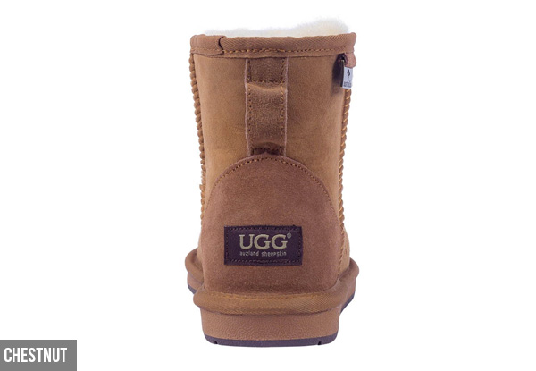 Water-Resistant Auzland Unisex 'Calypso' Classic Mini Sheepskin UGG Boots - Five Colours & Ten Sizes Available