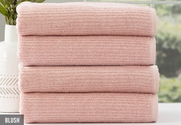 Four-Piece 650GSM Cobblestone Ribbed Towel Set - Eight Colours Available