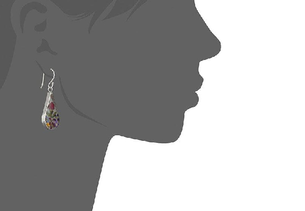 Pressed Flower Teardrop Earrings