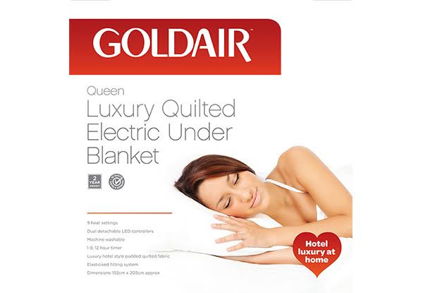 Goldair Luxury Quilted Electric Blanket - Two Sizes Available