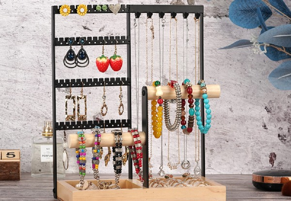Four-Tier Hanging Jewellery Organiser Stand Holder