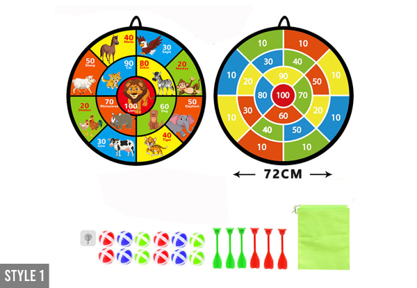 Kids Large Double-Sided Dart Board Game - Two Styles Available