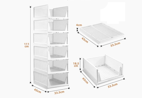 Six-Piece Stackable Storage Boxes