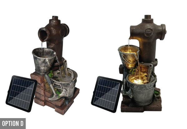 Solar Garden LED Water Fountain - Available in Four Options