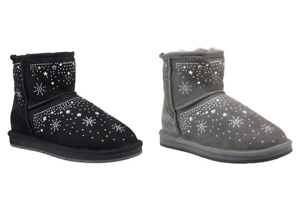 Auzland Water Resistant Australian Sheepskin Women's Mini Diamante UGG Boots - Two Colours Available