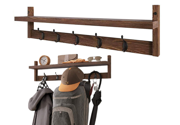 Clothes Wooden Hanging Hook Rack