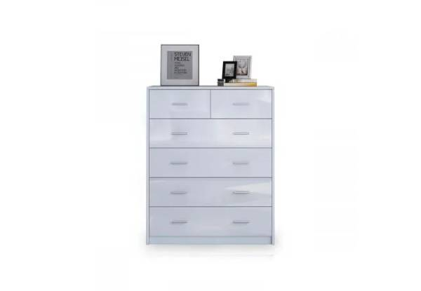 Six-Drawer Tallboy Dresser Table - Three Colours Available