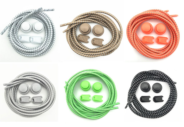 Five-Pack of No-Tie Reflective Sports Shoelaces - Six Colours & Ten-Pack Available