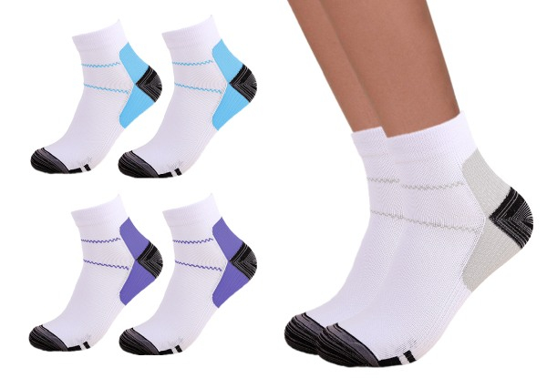 Three-Pair of Compression Ankle Socks - Two Sizes Available