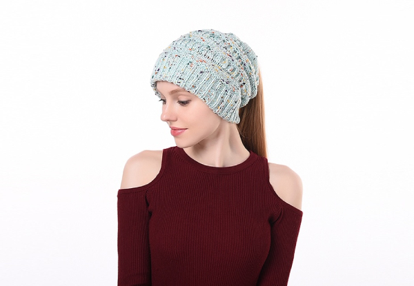 Speckled Ponytail Beanie - 15 Colours Available