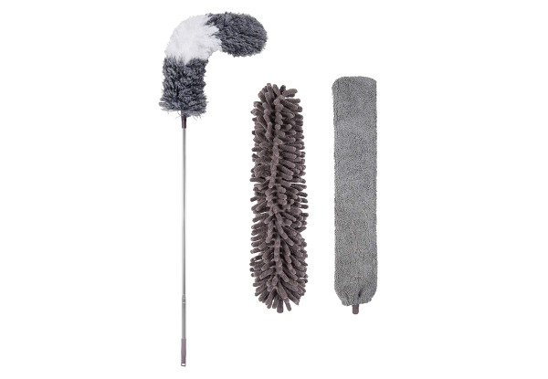 Extendable Duster with Two Reusable Duster Heads