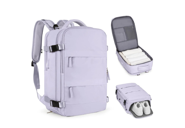 Travel Backpack with Shoe Compartment - Eight Colours Available