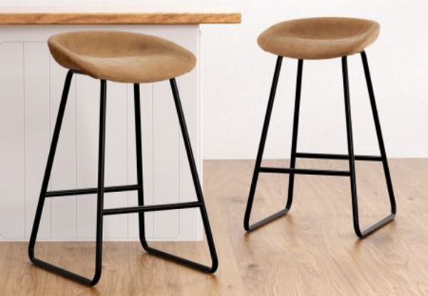 Two-Piece PU leather Kitchen Dining Bar Stool - Two Colours Available