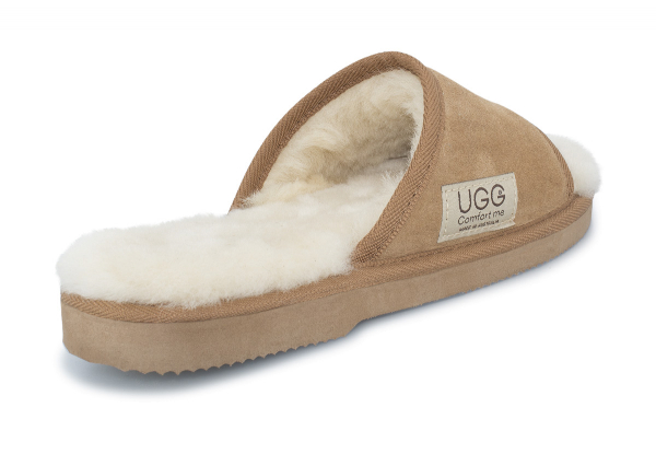 Ugg Australian-Made Water-Resistant Essentials Classic Unisex Sheepskin Open Toe Wool Scuffs - 10 Sizes Available