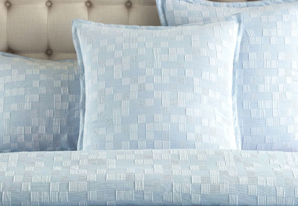 Jervis Checks Jacquard Quilt Cover Set - Available in Three Sizes & Option for Pillowcase