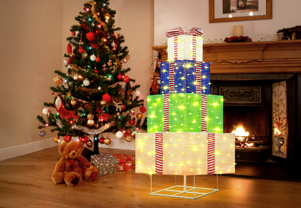 Lighted Gift Box Christmas Tree - Two Options Available