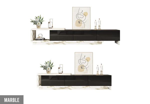 Three-Drawer Extendable TV Stand Unit - Four Colours Available