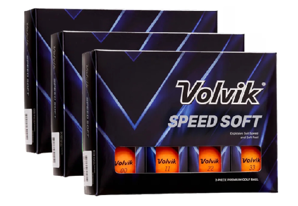 Three-Dozen Volvik Speed Soft Golf Ball - Available in Six Colours
