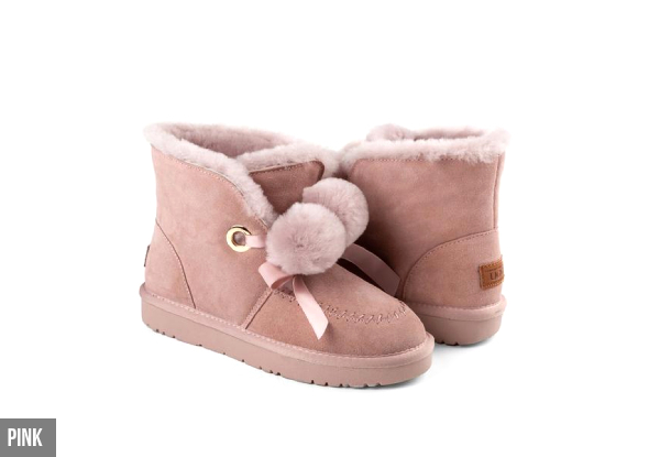 pink ugg boots with pom poms