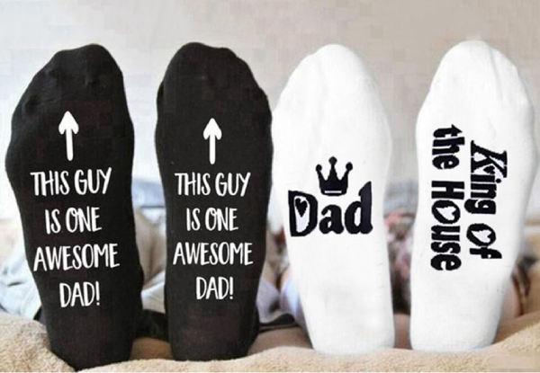 Two-Pack of Father's Day Socks - Two Styles & Three Colours Available with Free Delivery