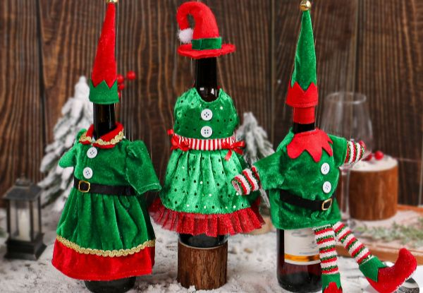 Santa Elf Wine Bottle Cover - Six Options Available