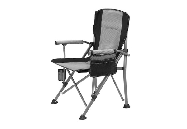 Folding Camping Chair with Armrests Cup Holder - Two Colours Available