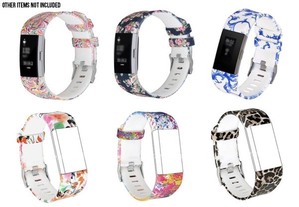 Printed Replacement Band Range Compatible with Fitbit Charge Two - Six Styles Available with Free Delivery