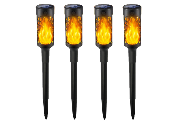 Set of Two-Piece Solar Flame Lights - Option for Two or Three Sets