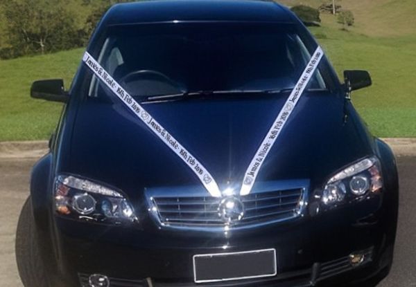Personalised Wedding Car Ribbon - Option to incl. Heart Ribbon Available