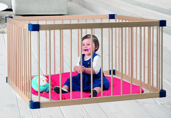 $99 for a Four-Panel Wooden Baby Playpen