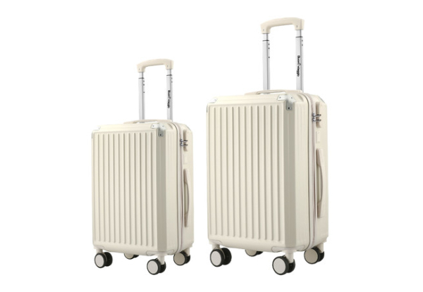 Two-Piece Luggage Set with USB Charging Port & Cup Holder - Two Colours Available