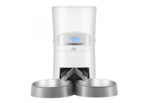 7L Automatic Pet Feeder with Voice Recorder Two Bowls - Two Colours Available