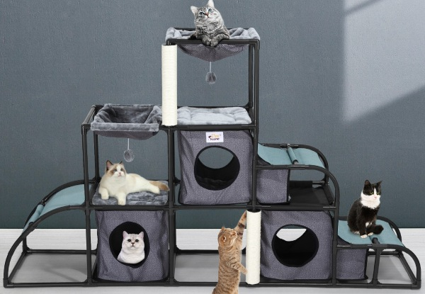 Multi-Level Cat Tower with Scratching Post