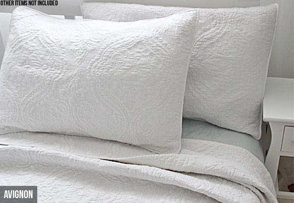 Two-Pack of Marlborough White Pillowshams - Three Styles Available & Option for Four-Pack