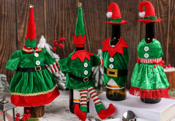 Santa Elf Wine Bottle Cover - Six Options Available