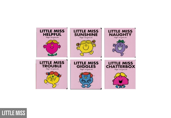 Six-Book Mr Men Super Library Board Books - Options for Little Miss or Both