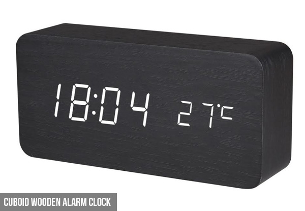 Wooden Digital LED Alarm Clock