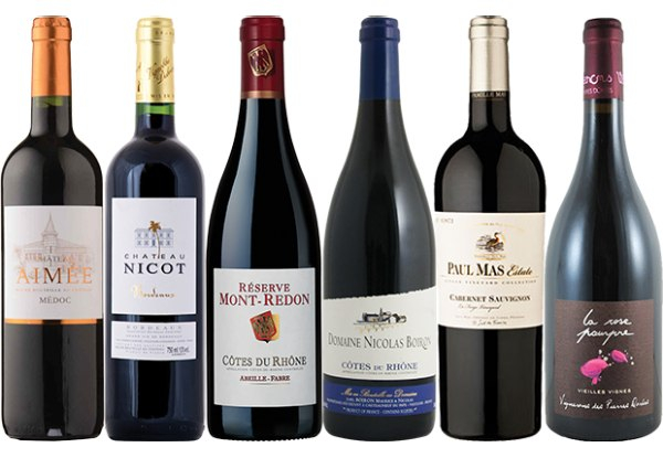 Six Bottles of French Red Wine Selection Case