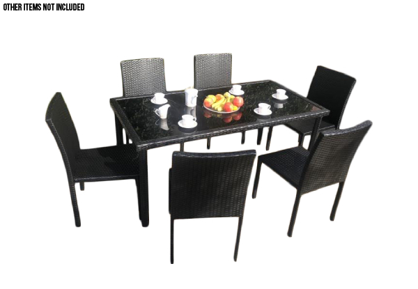 Oasis Outdoor Dining Table & Six Chairs with Cushions - Two Colour Available