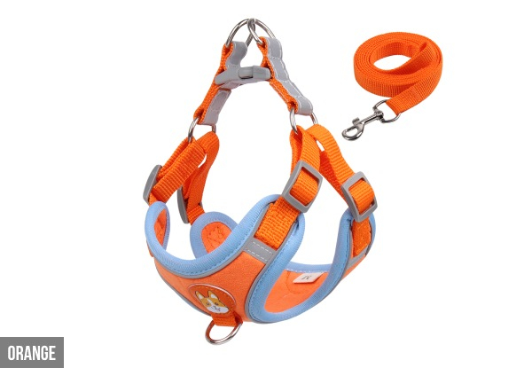 Reflective Dog Harness with Leash - Six Colours & Four Sizes Available