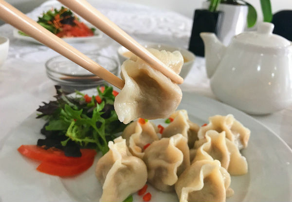 Dumpling Dynasty Lunch or Dinner incl. 25 Dumplings, Salad, Soup for Two or Your Choice of Two Soft Drinks