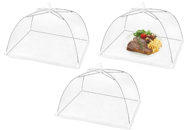 Three-Pack Mesh Pop Up Food Cover - Option for Six-Pack