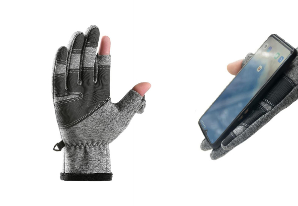 Two-Finger Flip Touchscreen Winter Gloves - Available in Two Colours & Four Sizes