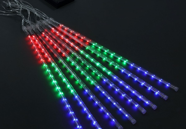 LED Solar Meteor Shower Rain Drop String Lights - Four Colours Available